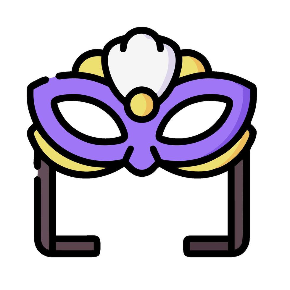 a purple and yellow mask with a crown on it vector