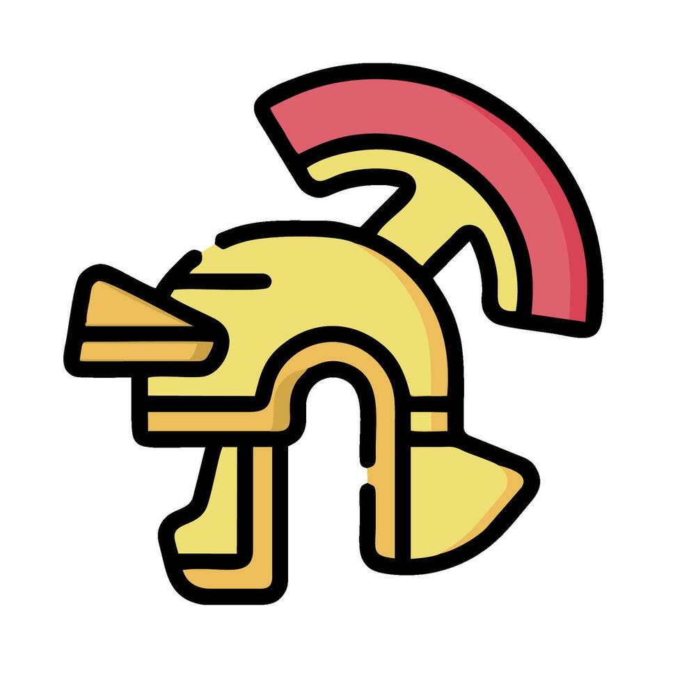a cartoon spartan helmet with a red shield vector