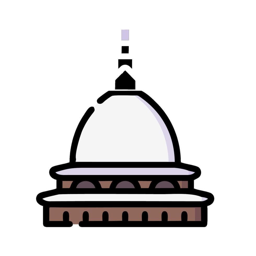 a dome with a white roof on top of it vector