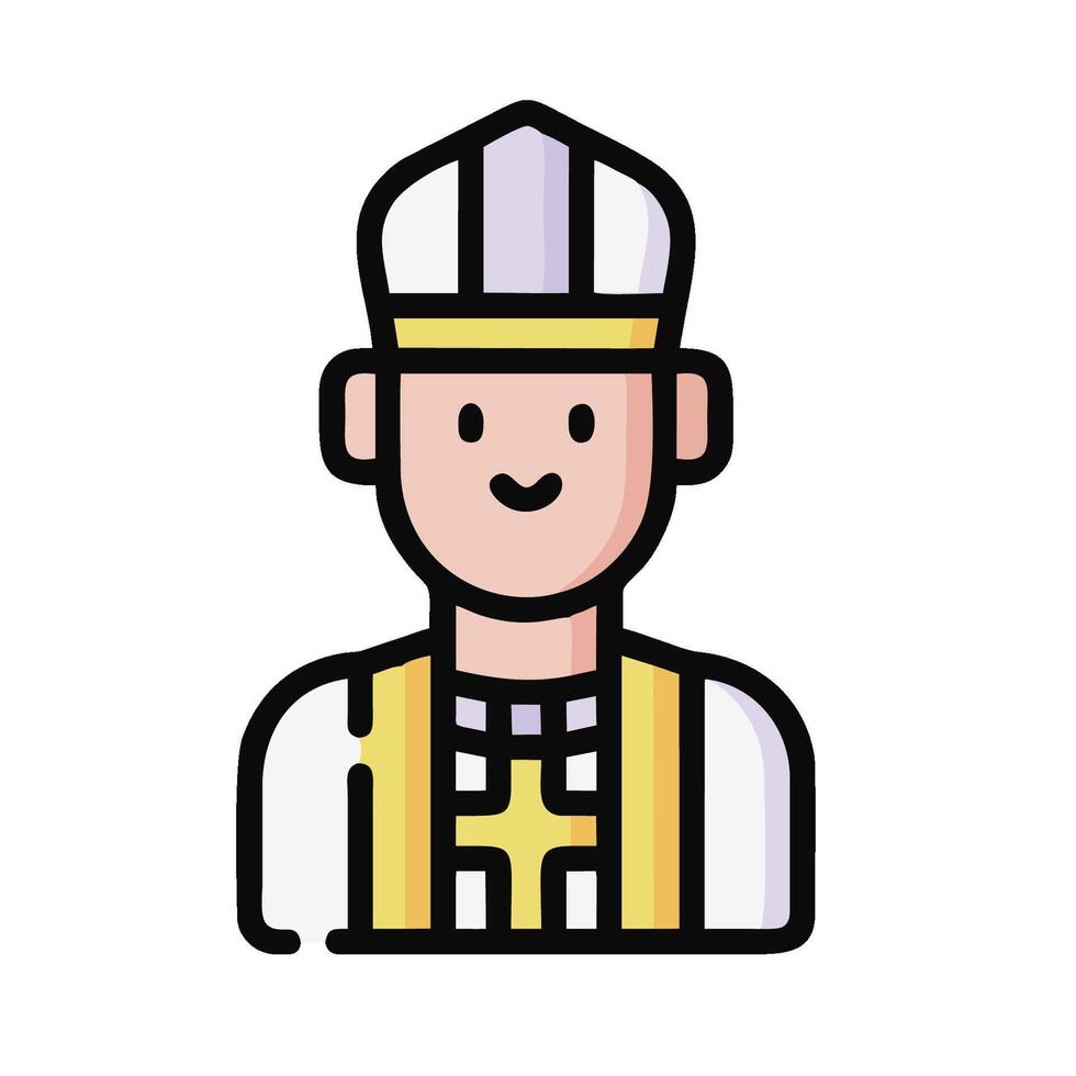 a cartoon man in a priest's hat vector