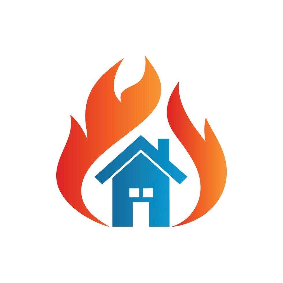 Fire house logo design vector