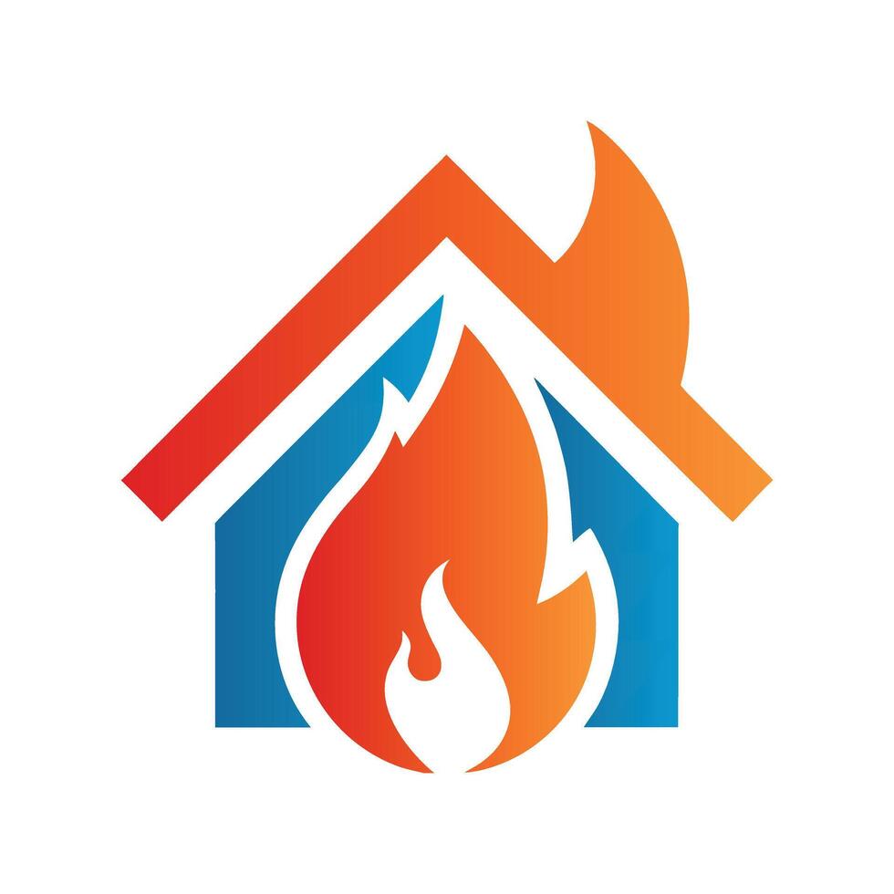 Fire and home logo vector