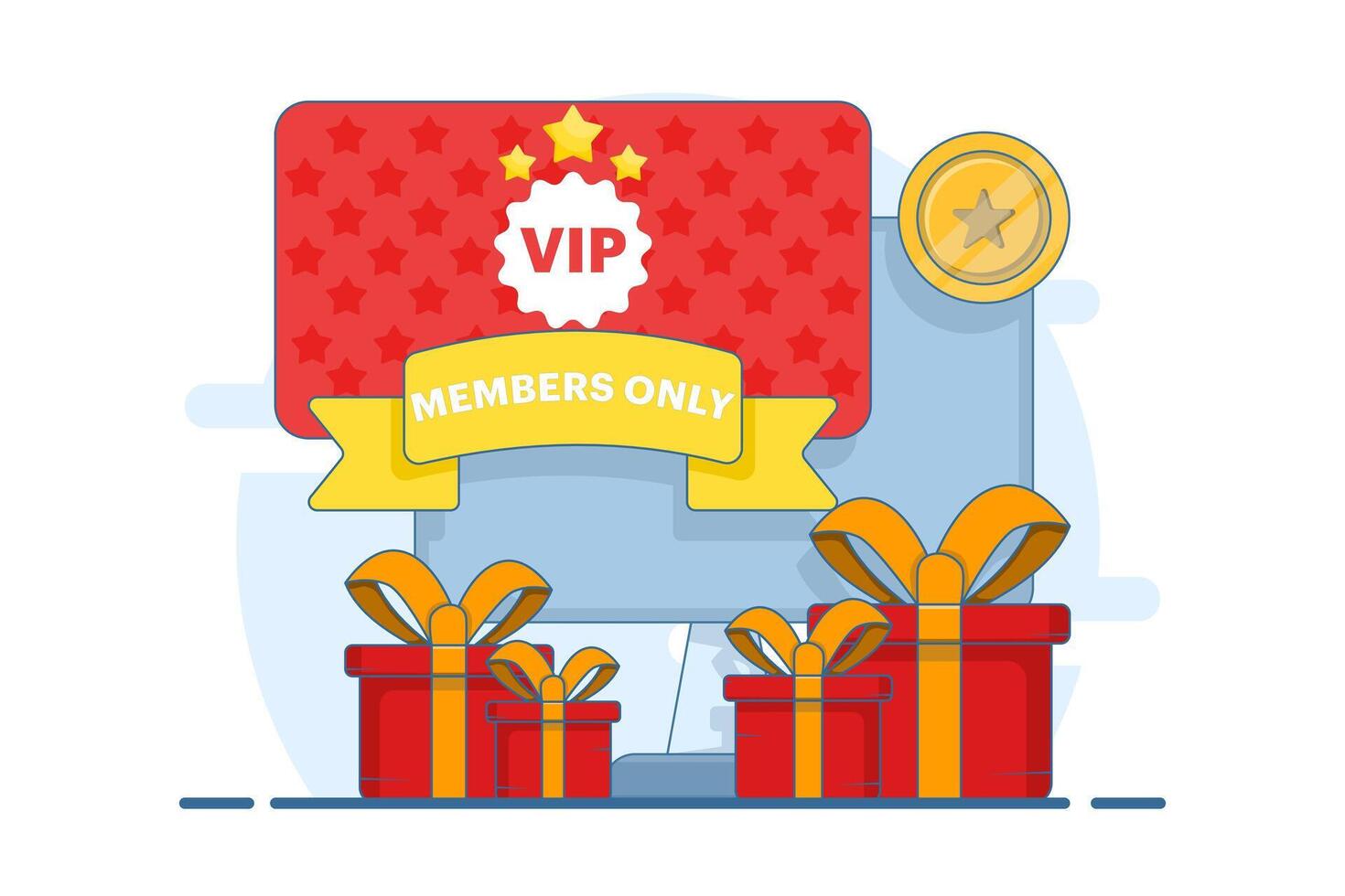 Loyalty program marketing strategy concept, loyalty card, discounts and bonuses, get reward points, cashback income. Loyalty program and customer rewards. Flat illustration. vector