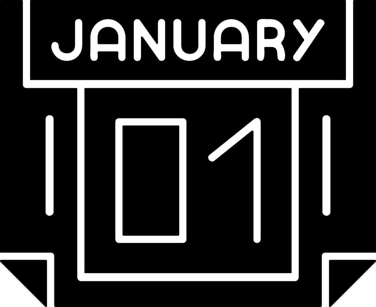 1 January Icon Design Symbol vector