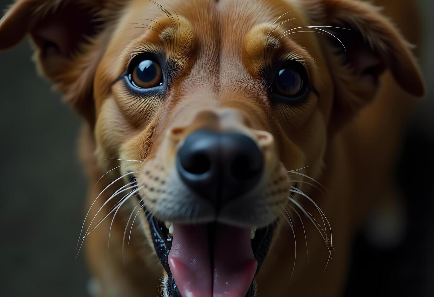 a close up of a dog's mouth with its tongue out photo