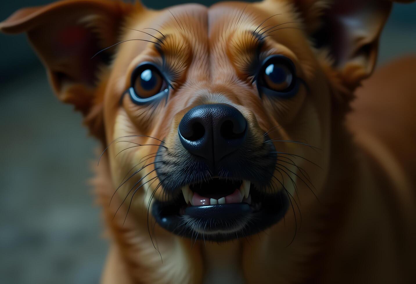 a close up of a dog's mouth with its tongue out photo