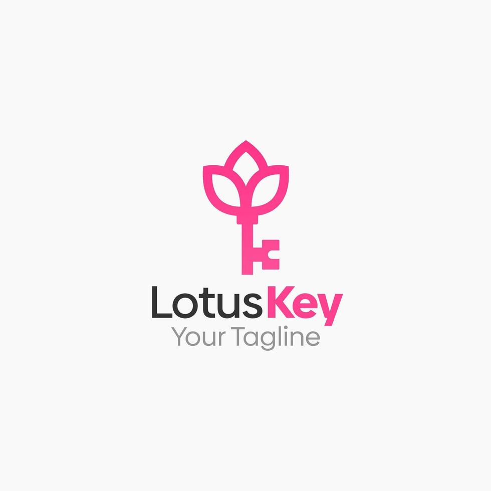 Lotus Key Logo Template Design. Good for Business, Start up, Agency, and Organization vector