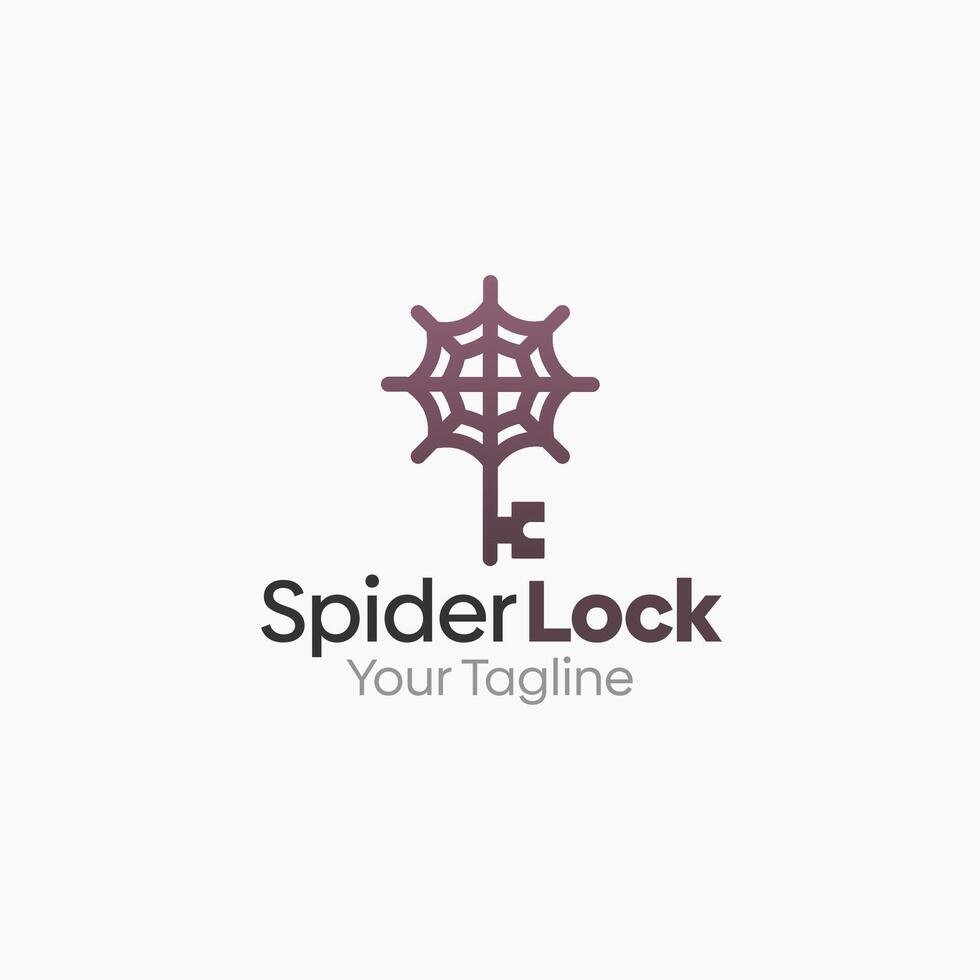 Spider Lock Logo Template Design. Good for Business, Start up, Agency, and Organization vector
