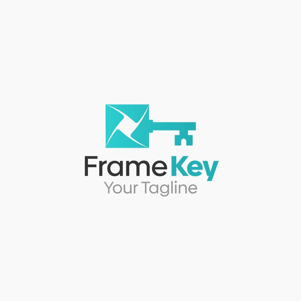 Frame Key Logo Template Design. Good for Business, Start up, Agency, and Organization vector