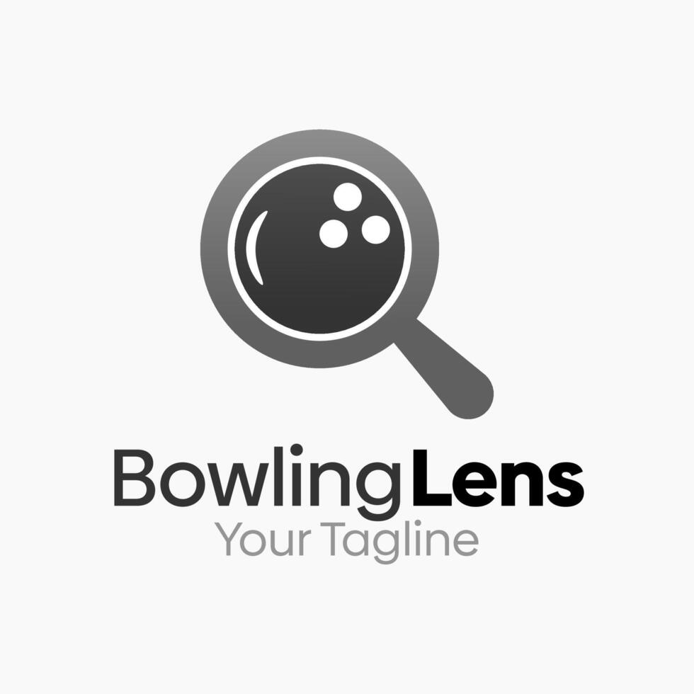 Bowling Lens Logo Design Template. Good for Business, Agency, Community and Organization vector