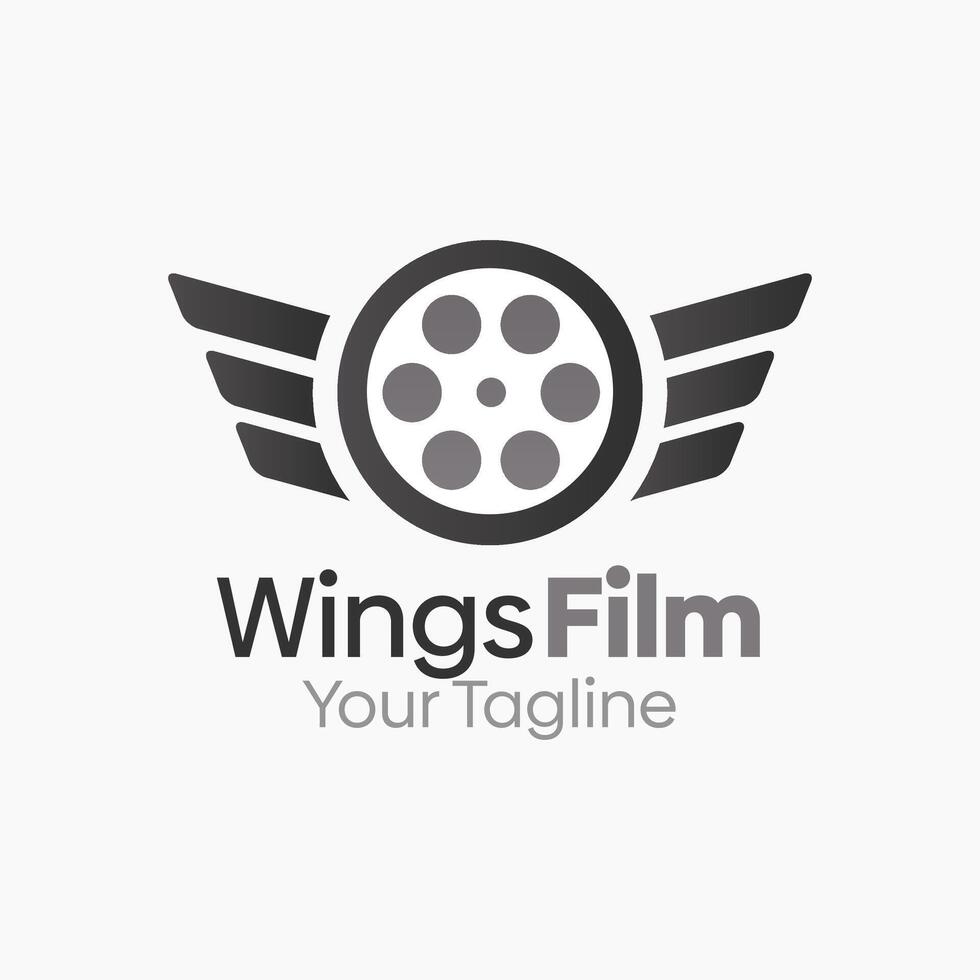 Wings Film Logo Design Template. Good for Business, Agency, Community and Organization vector
