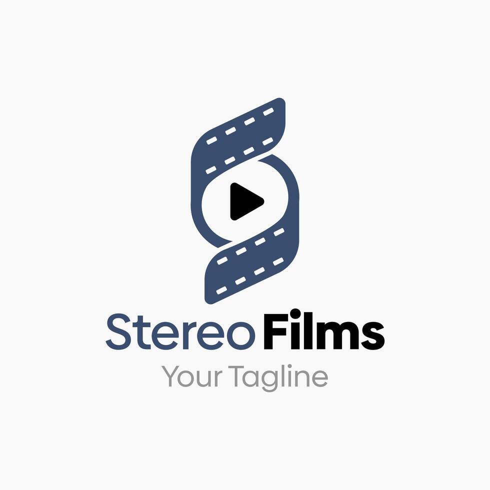 The logo for stereo films vector