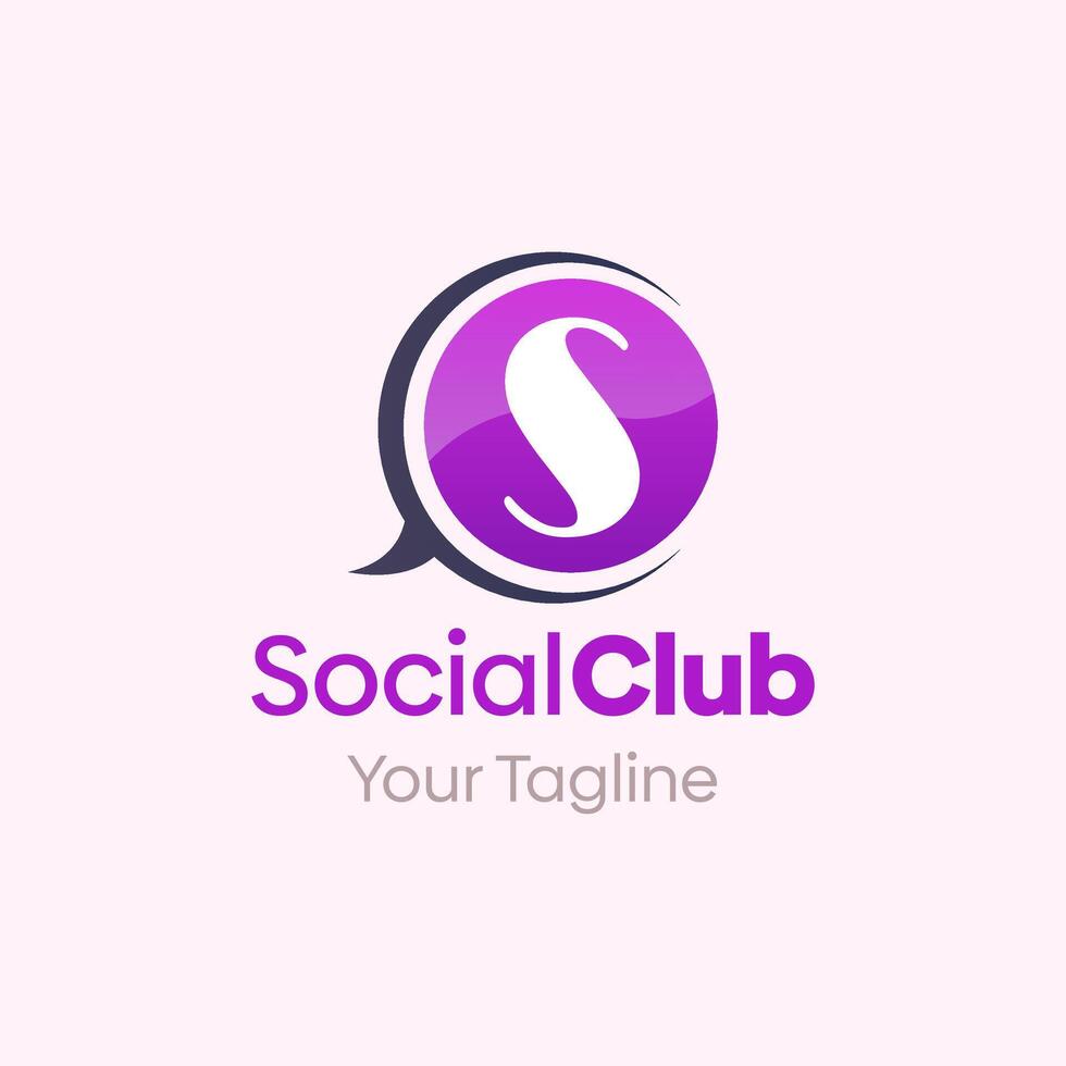 Social club logo template vector