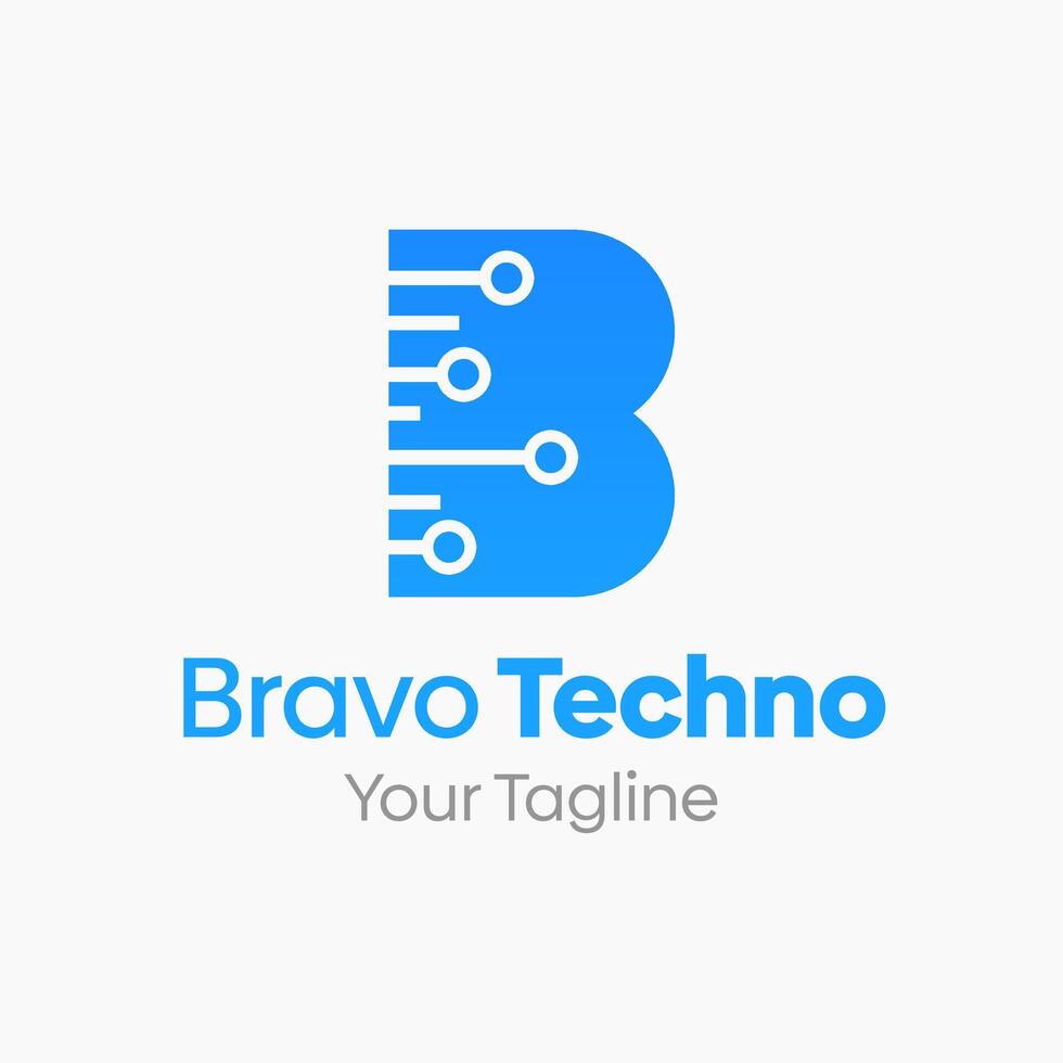 The logo for bravo tech vector