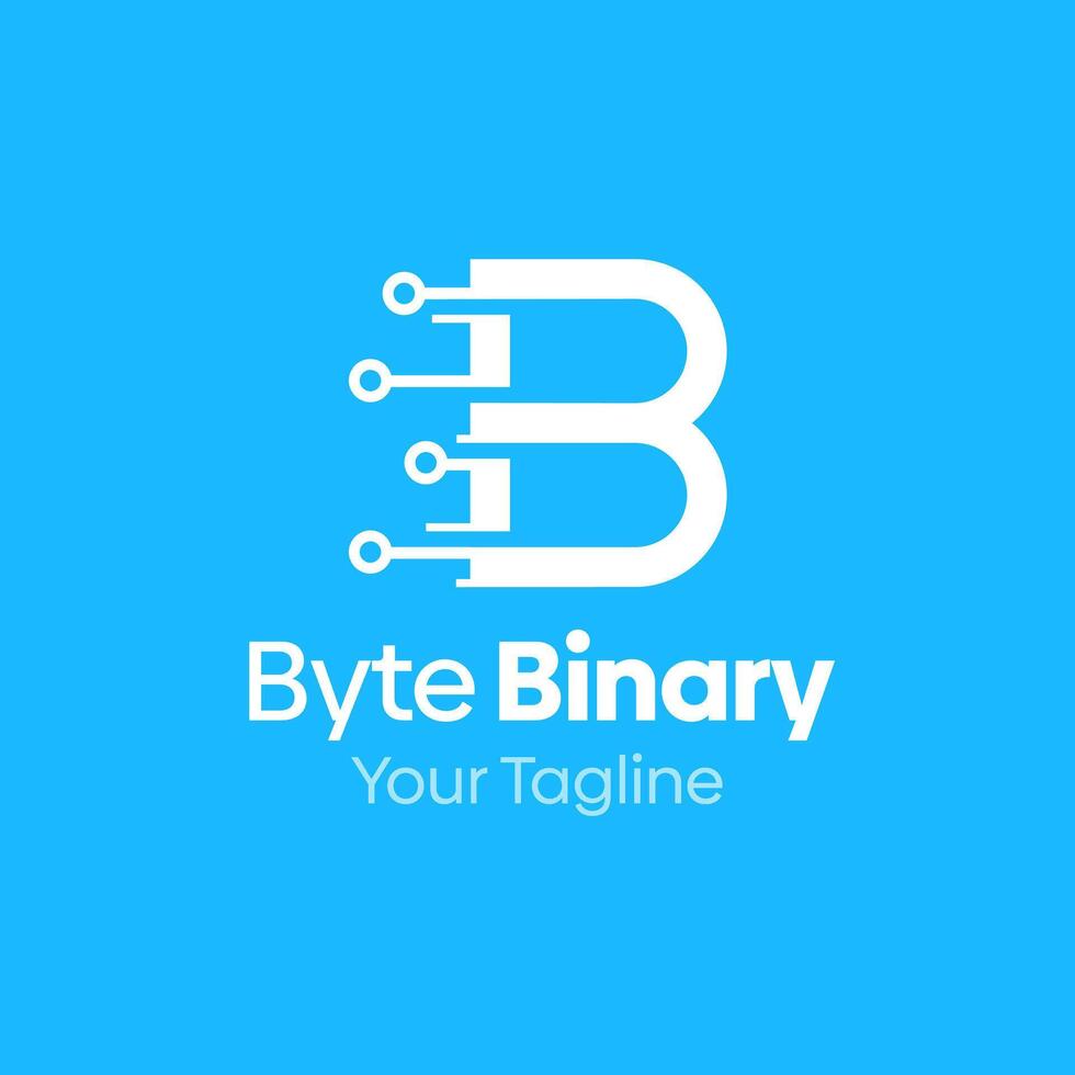 Byte binary logo design vector