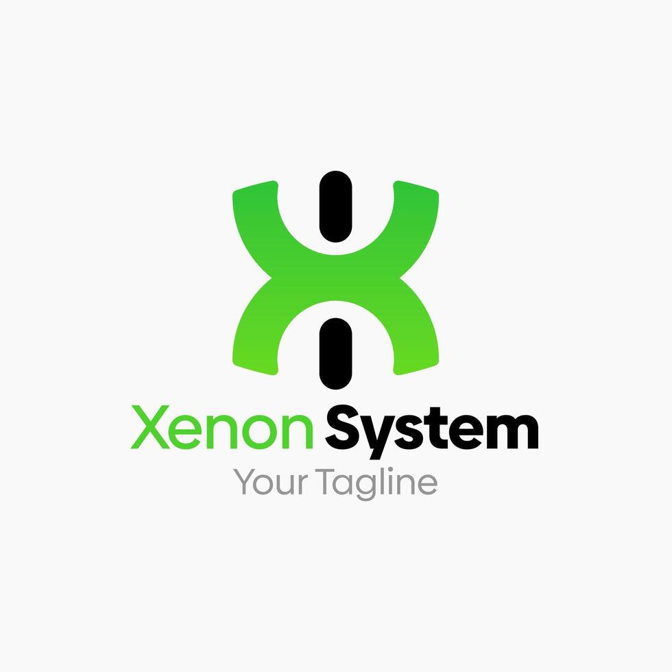 Xenon system logo design vector