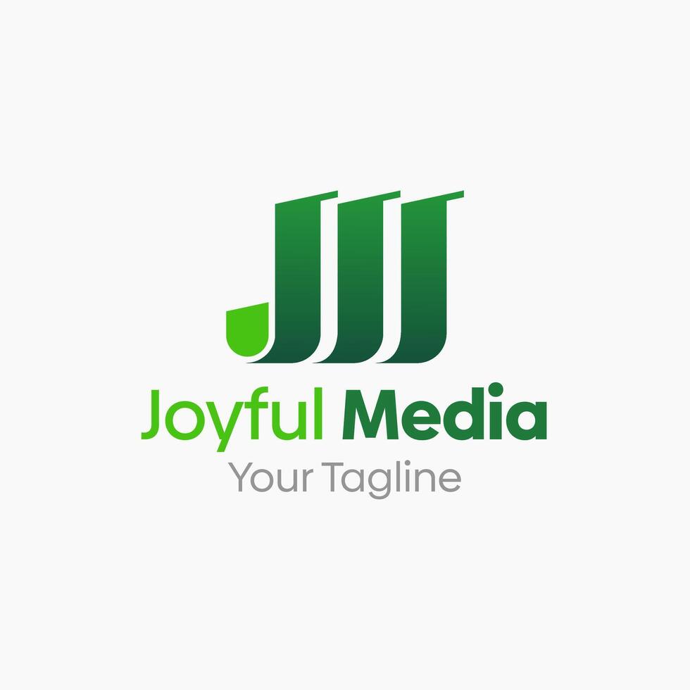 Joyful media logo design vector
