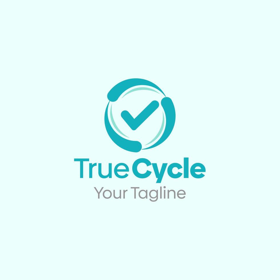 Truecycle logo design vector