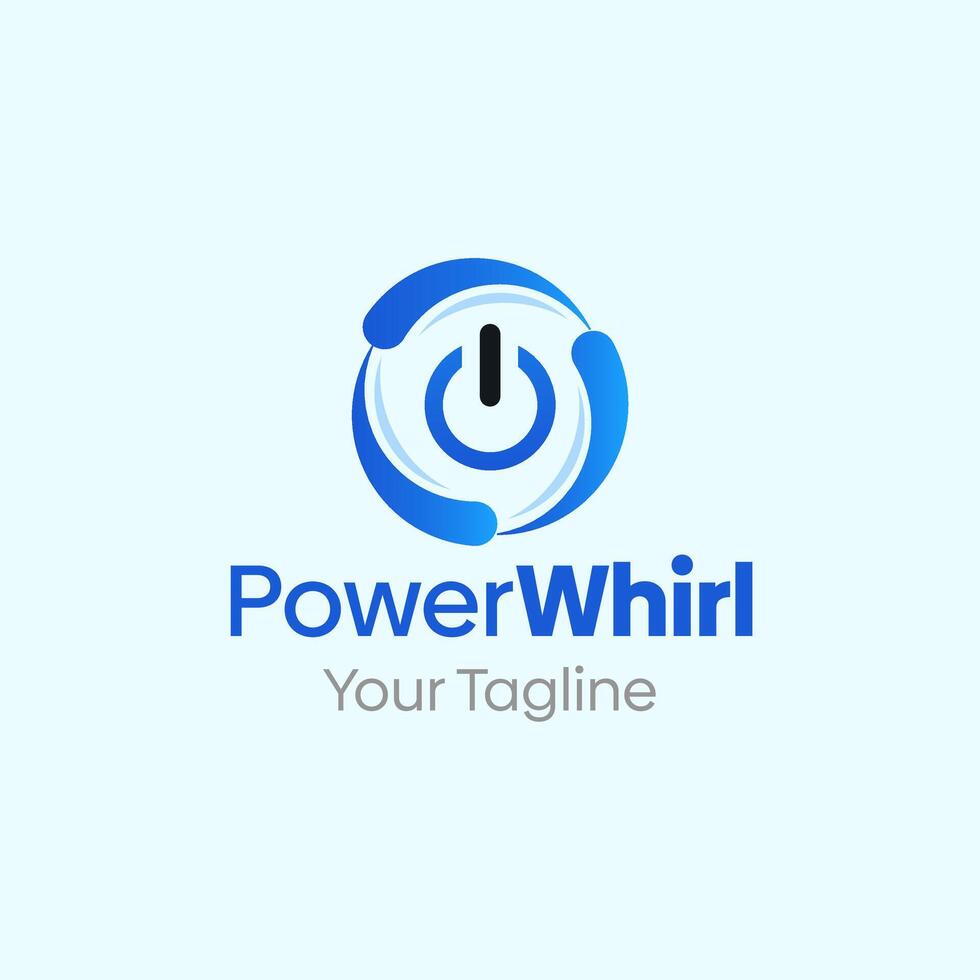 Power whirl logo design vector