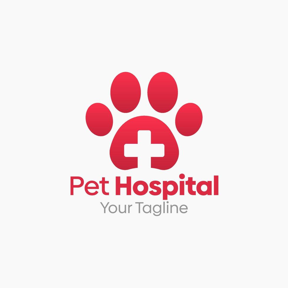 Pet hospital logo design vector