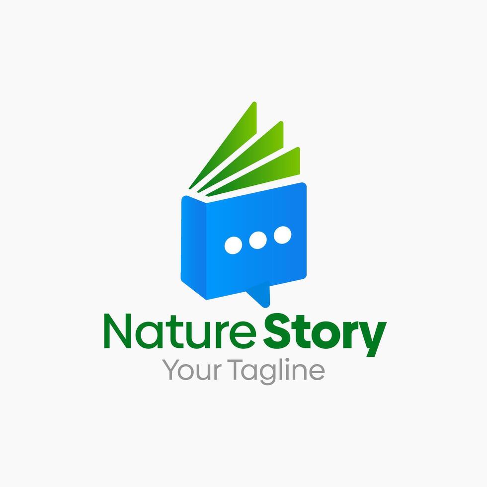 Nature story logo design vector