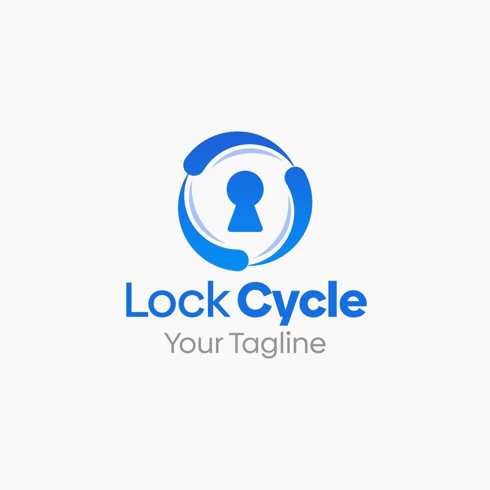 Lock cycle logo design vector