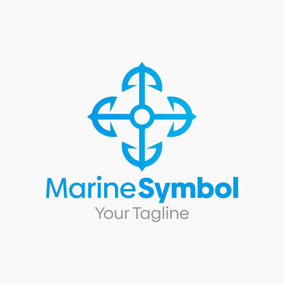 Marine symbol logo template vector