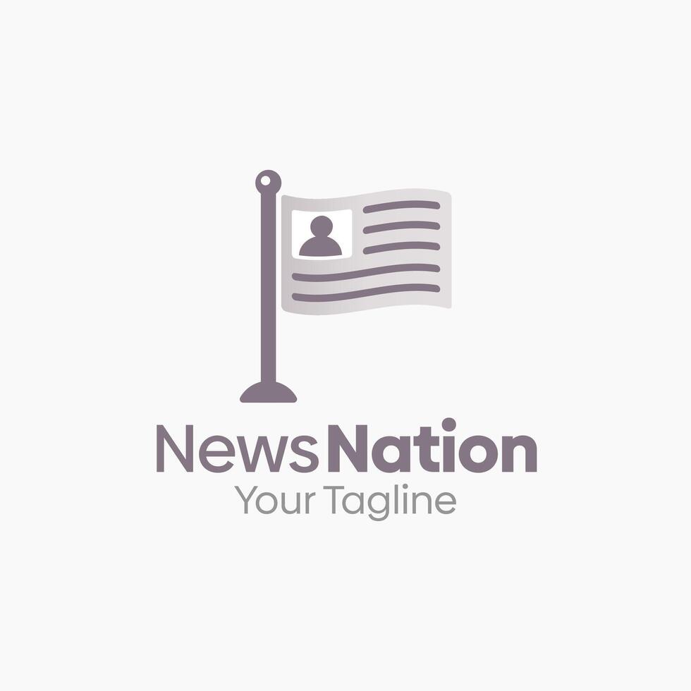 News nation flag logo design vector