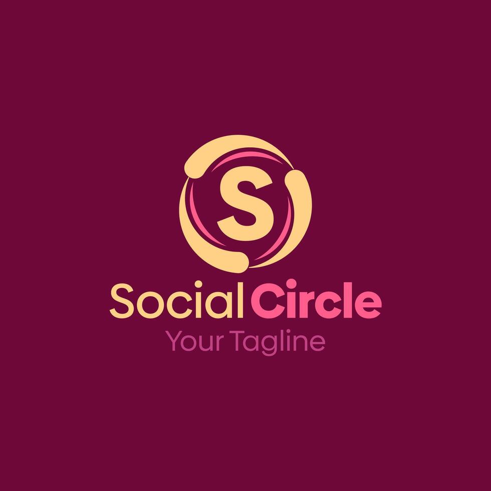Social circle logo design vector