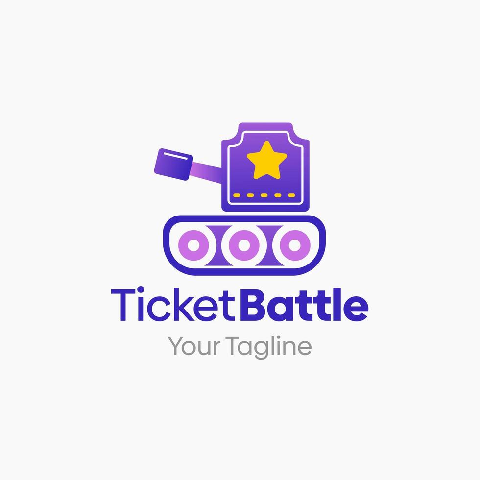 Ticket battle logo design vector