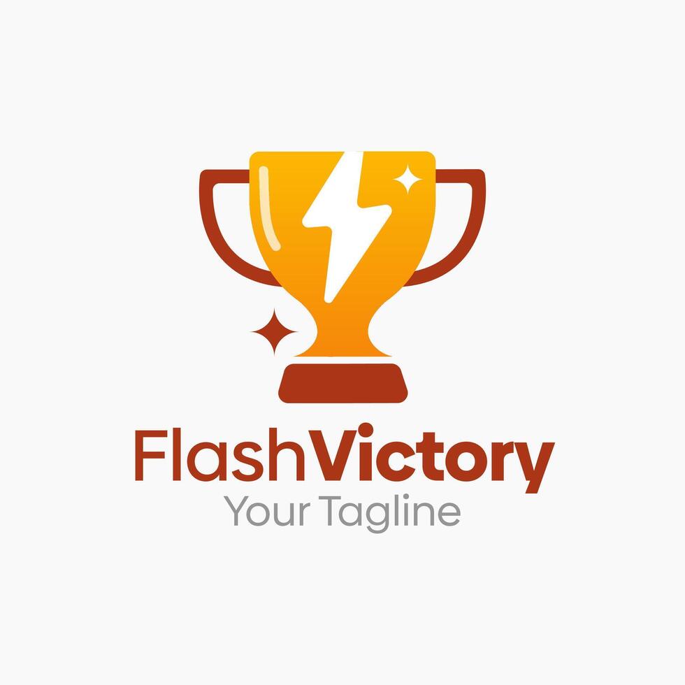 Flash victory logo design vector
