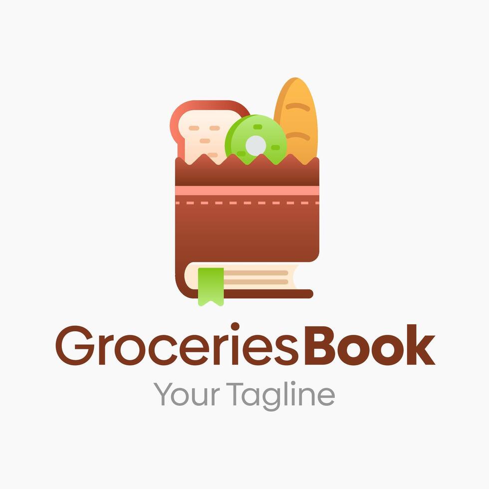 Grocery book logo design vector