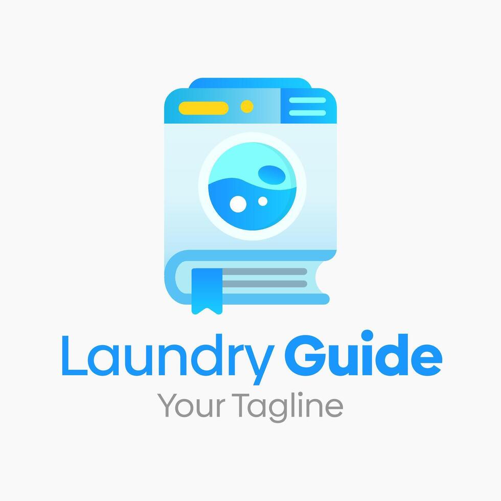 Laundry guide logo design vector