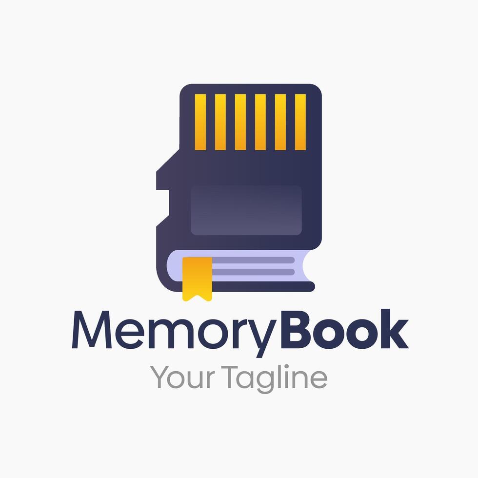 Memory book logo design template vector