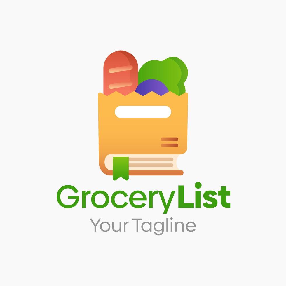 Grocery list logo design vector