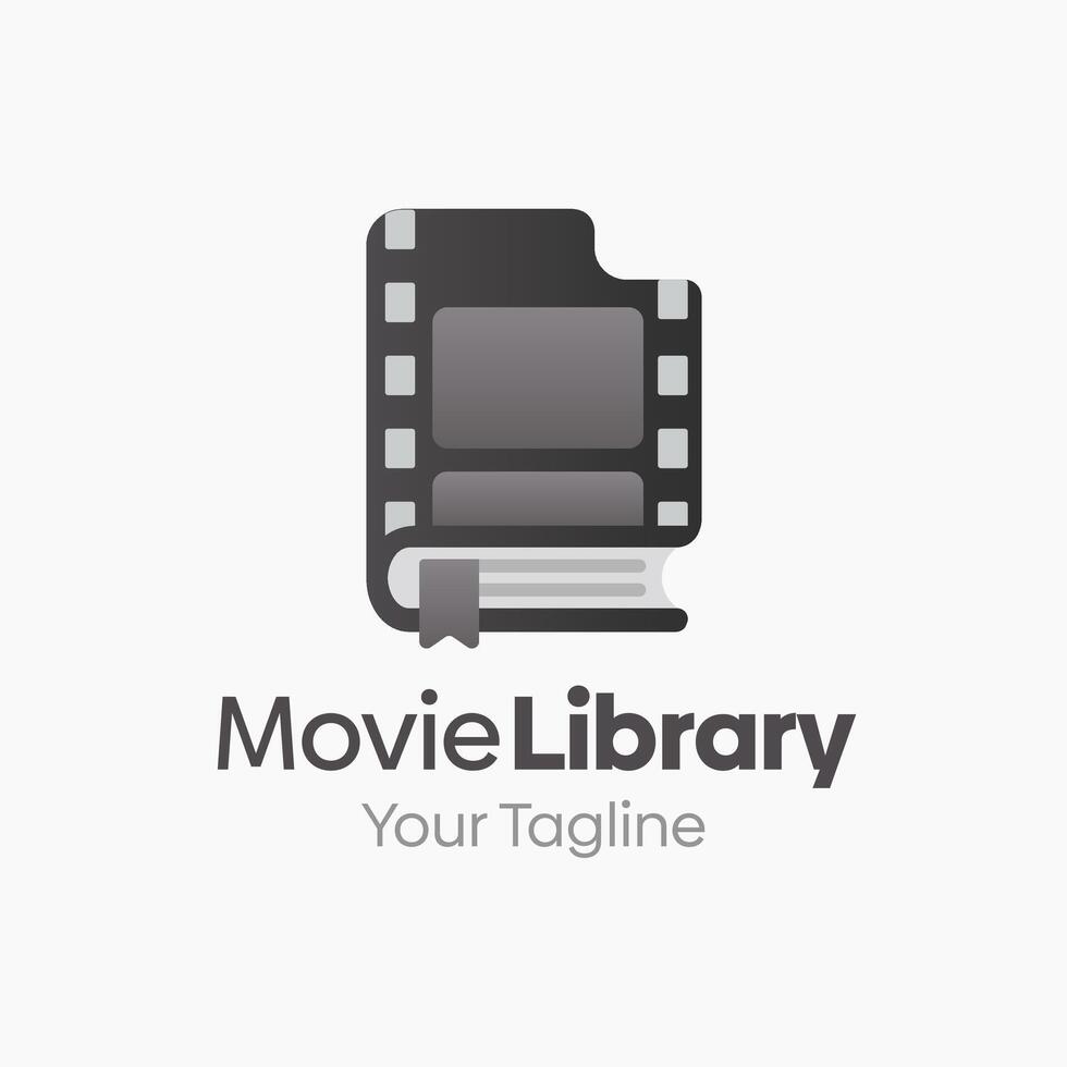 Movie library logo template vector