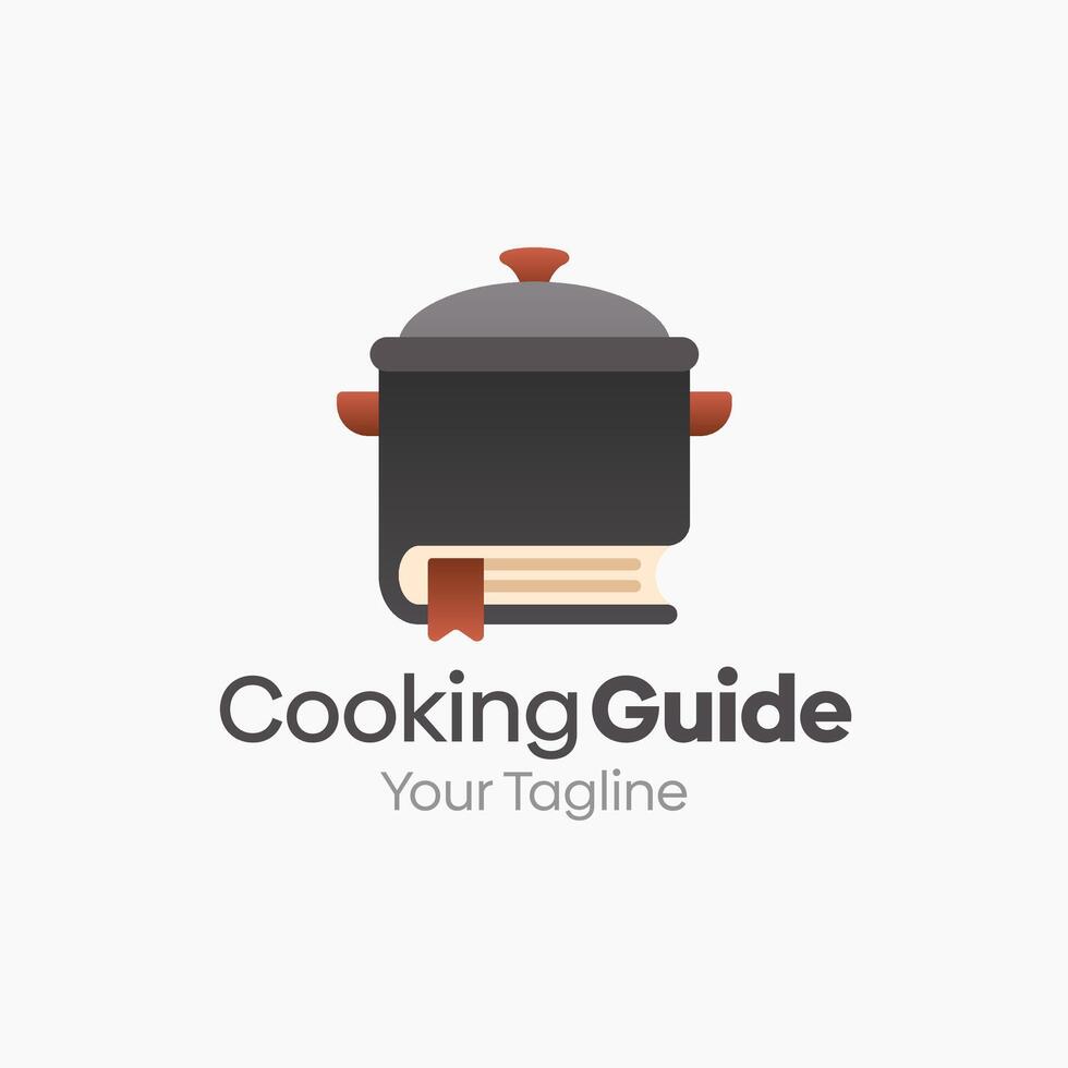 Cooking guide logo design vector
