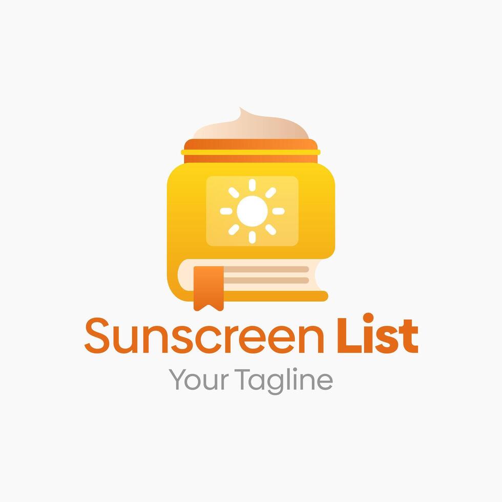 Sunscreen list logo design vector