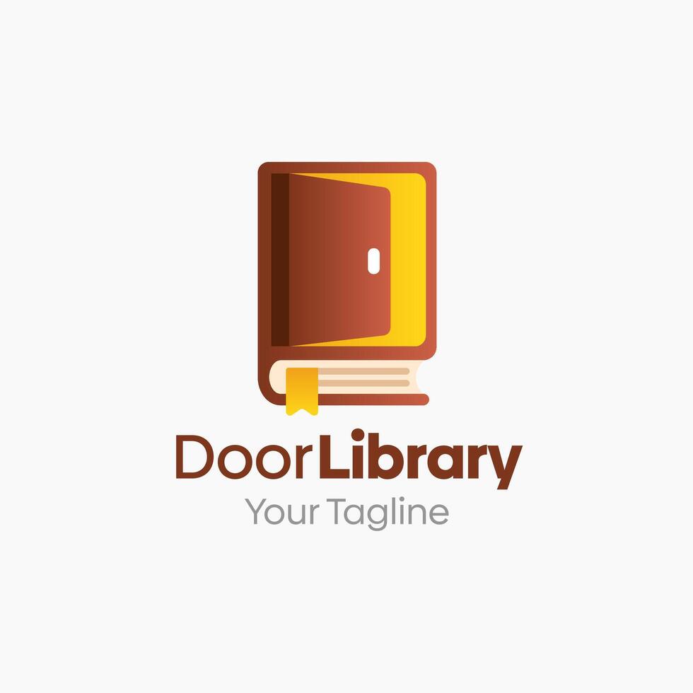 Door library logo design vector