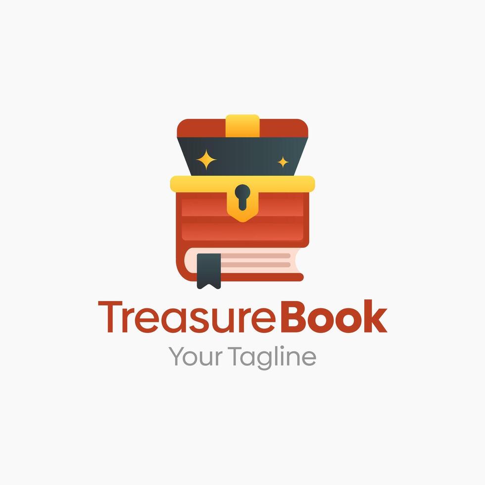 Treasure book logo design vector