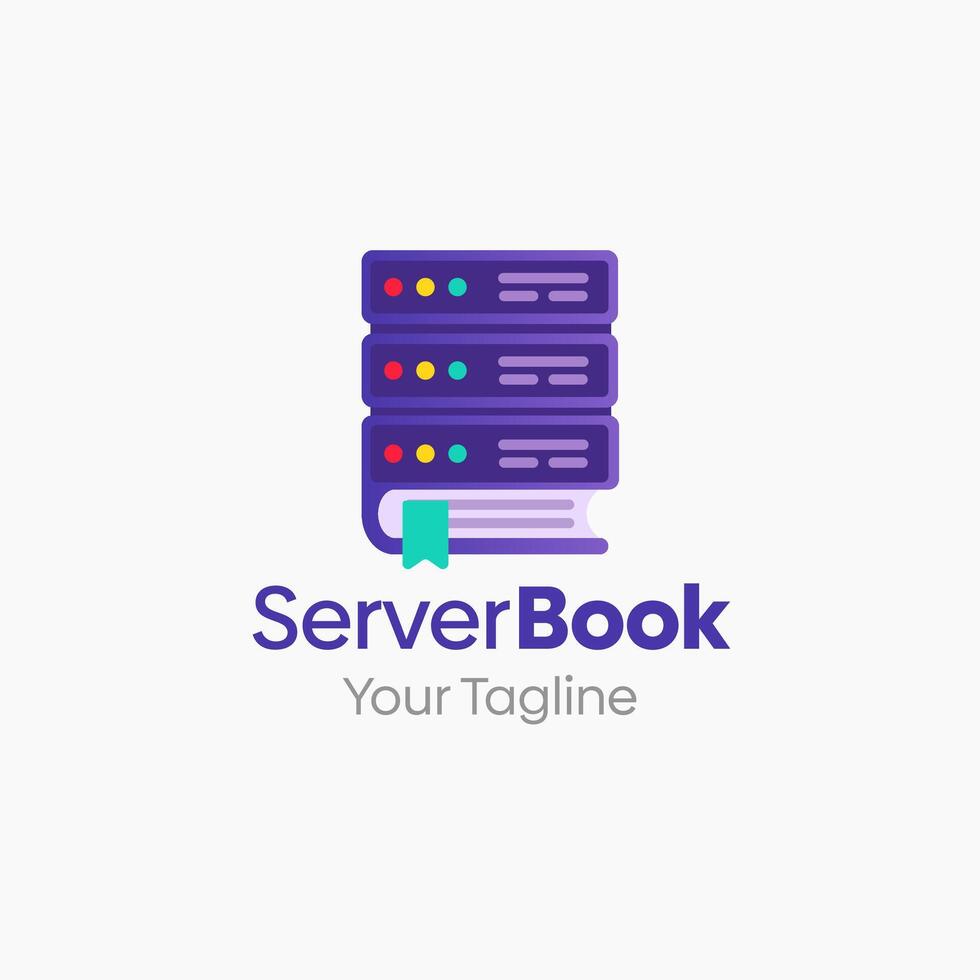 Server book logo design vector