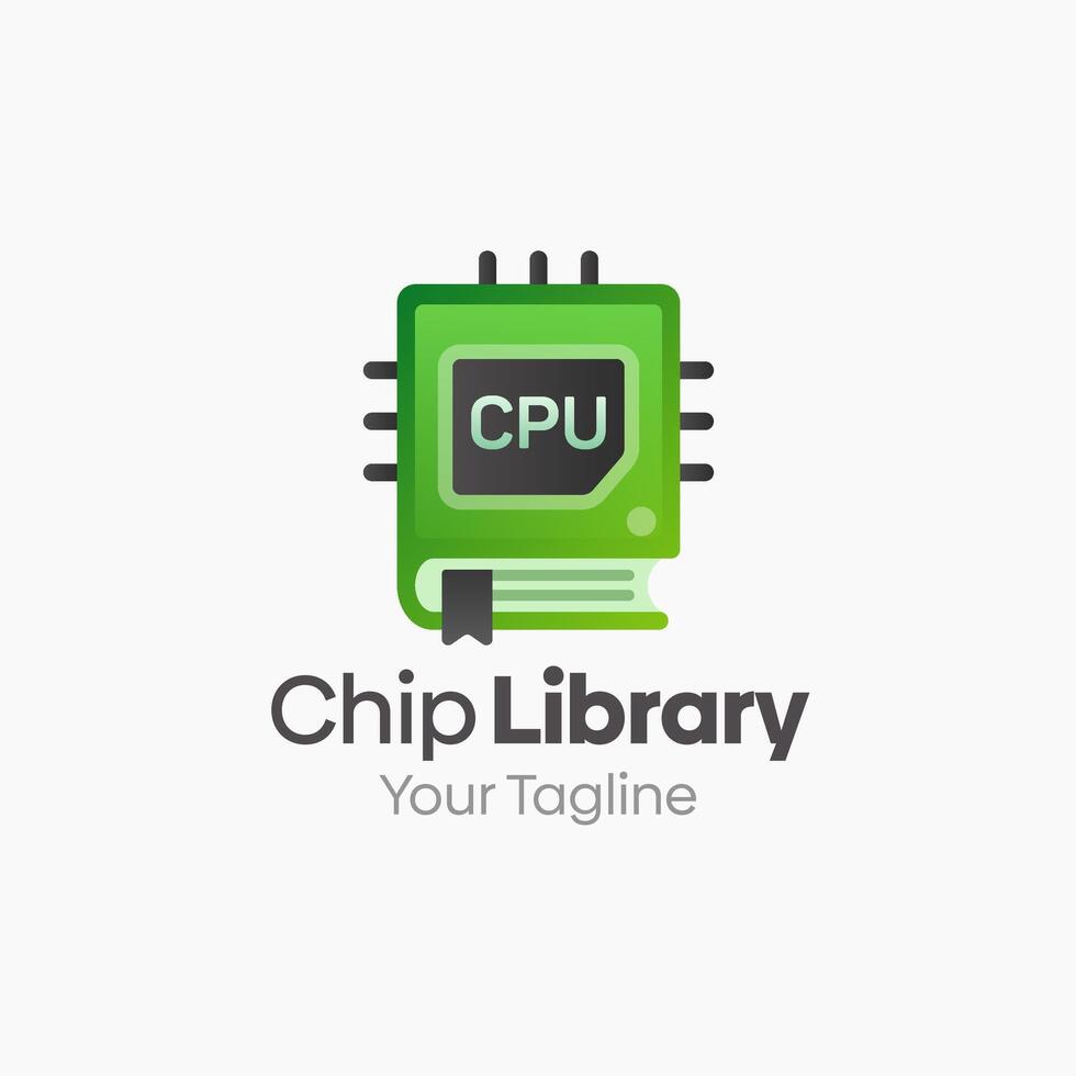 Chip library logo design vector