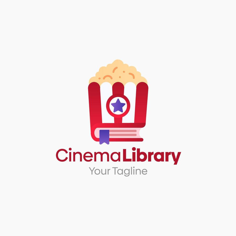 Cinema library logo design vector