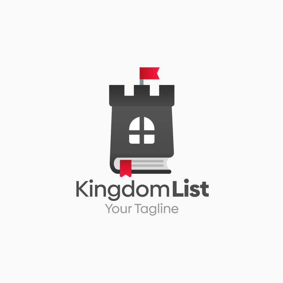 The kingdom list logo is a simple, black and red castle vector