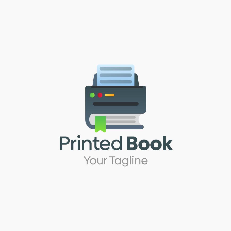 Printing book logo design vector