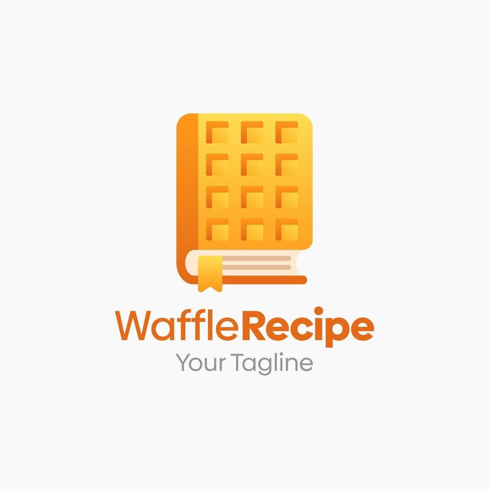 Waffle recipe logo design vector