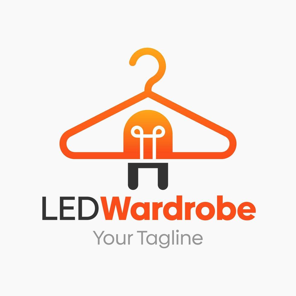 Led wardrobe logo design vector