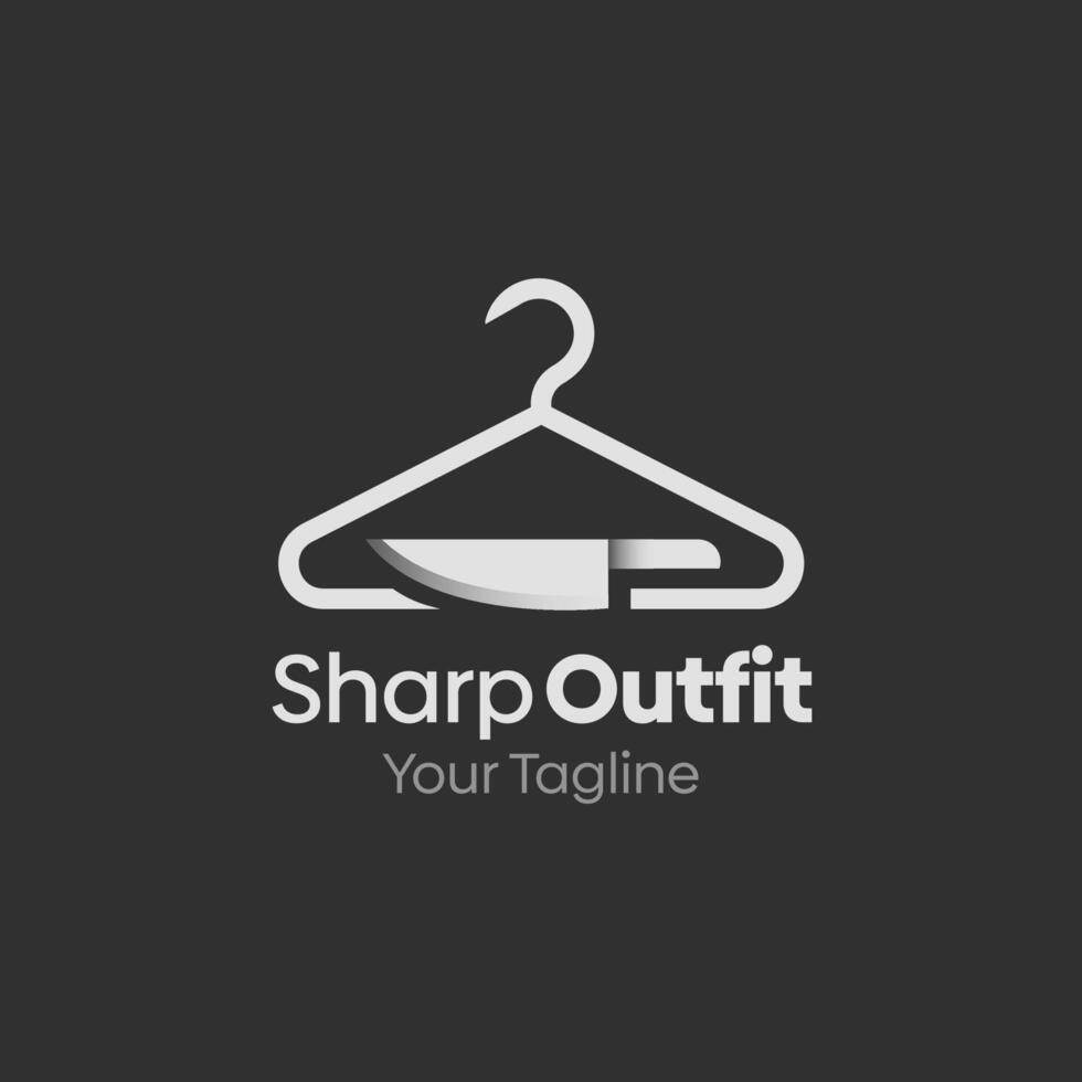 Sharp outfit logo design template vector