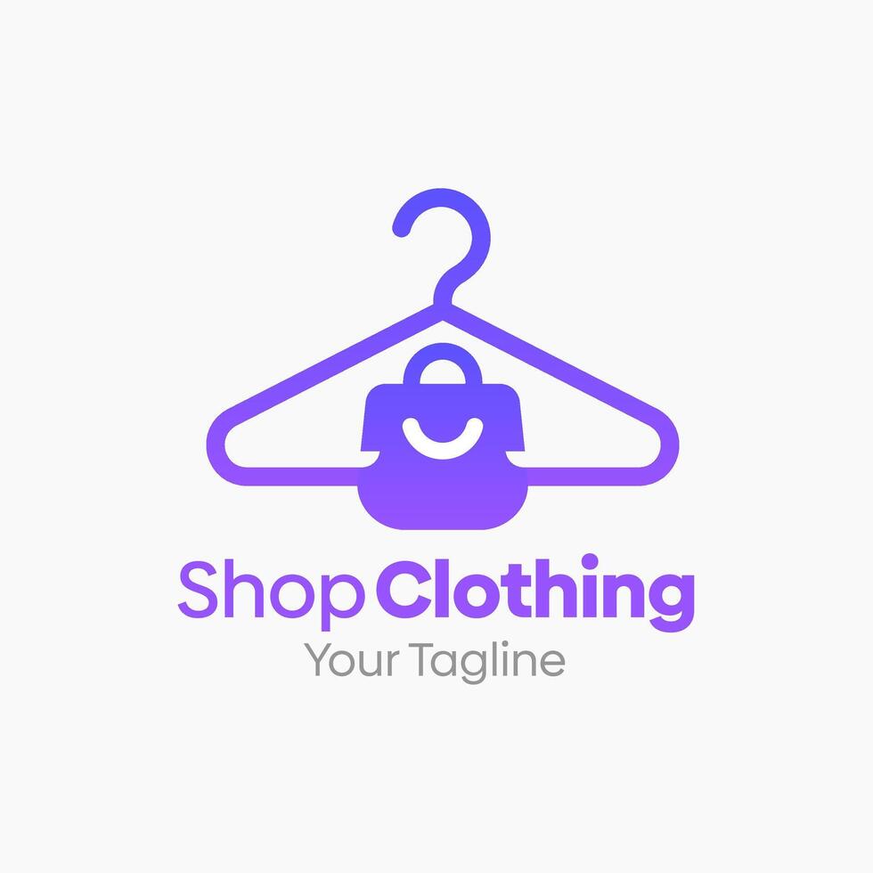 A purple hanger with a bag on it vector