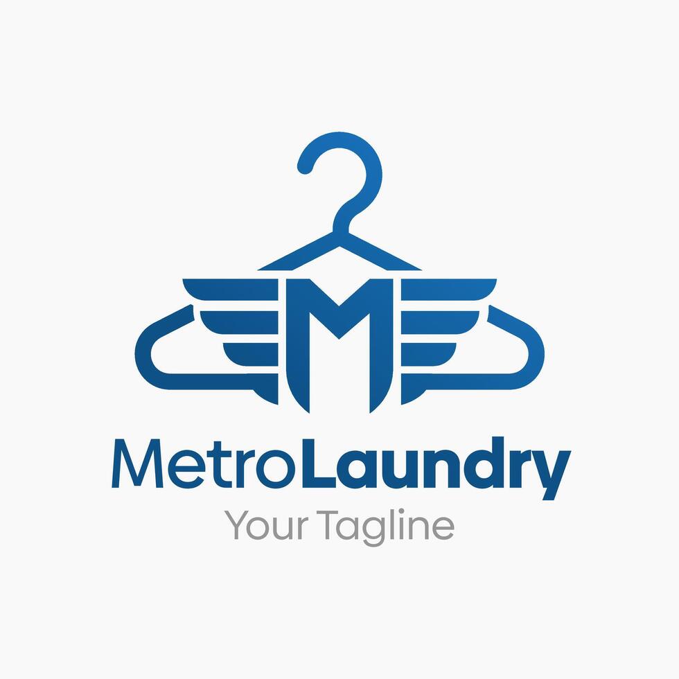 A logo for metro laundry vector